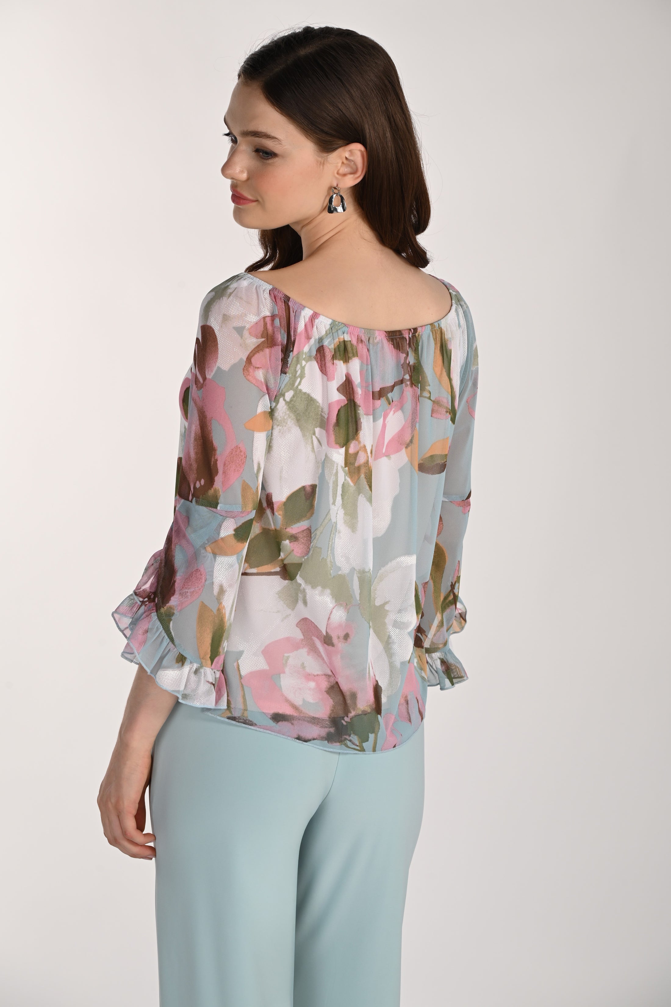 3/4 Sleeve Floral Top