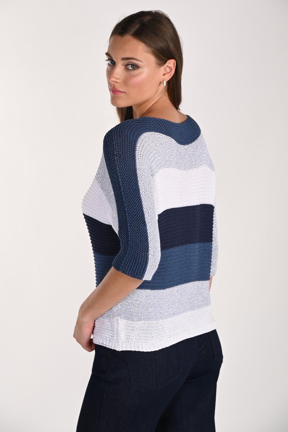 Striped Knit Pullover Sweater