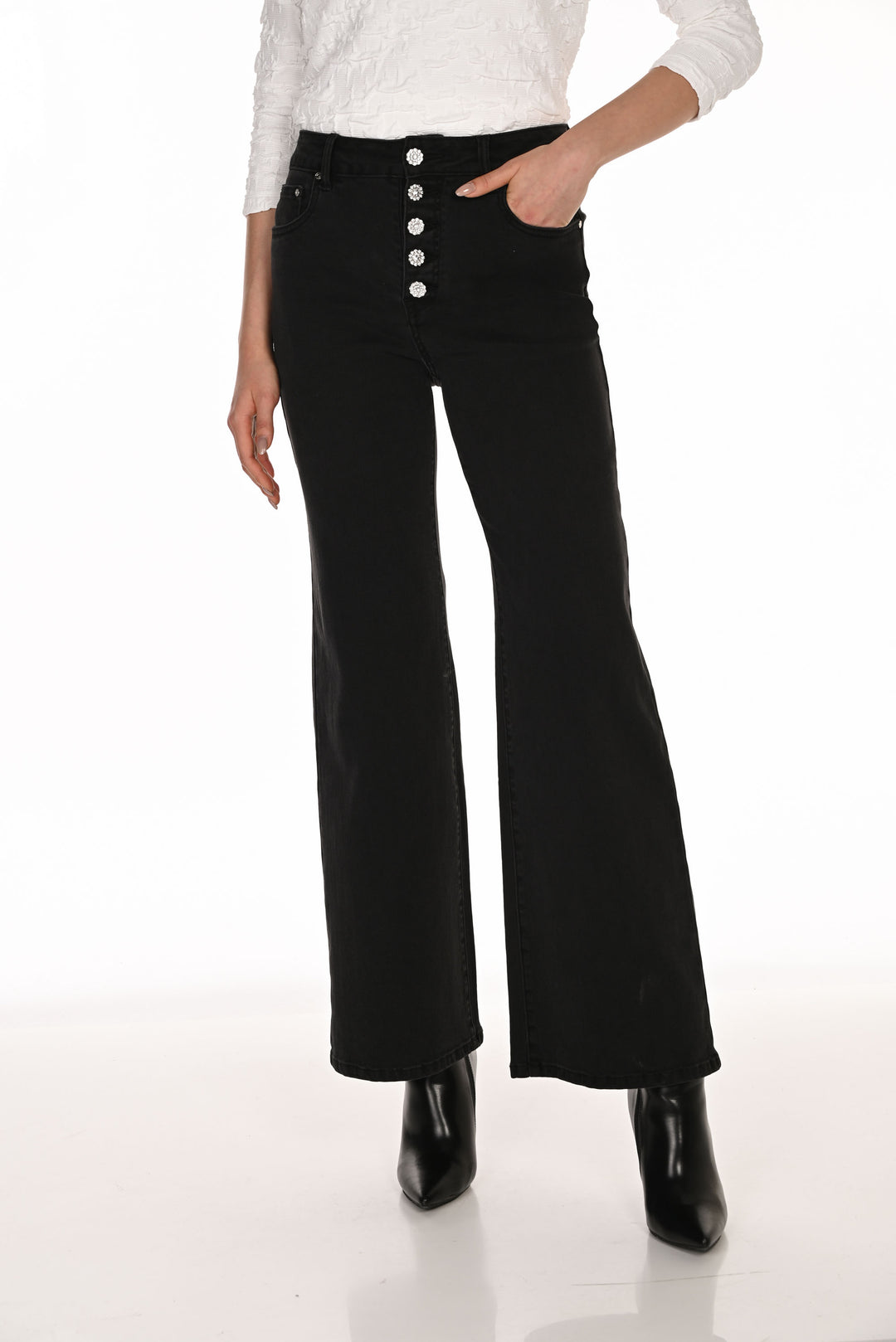 Wide Leg Denim Trousers