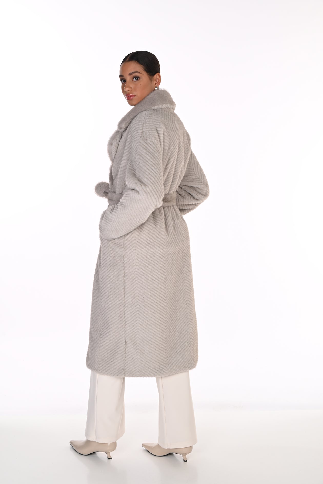 Knit Coat in Mink