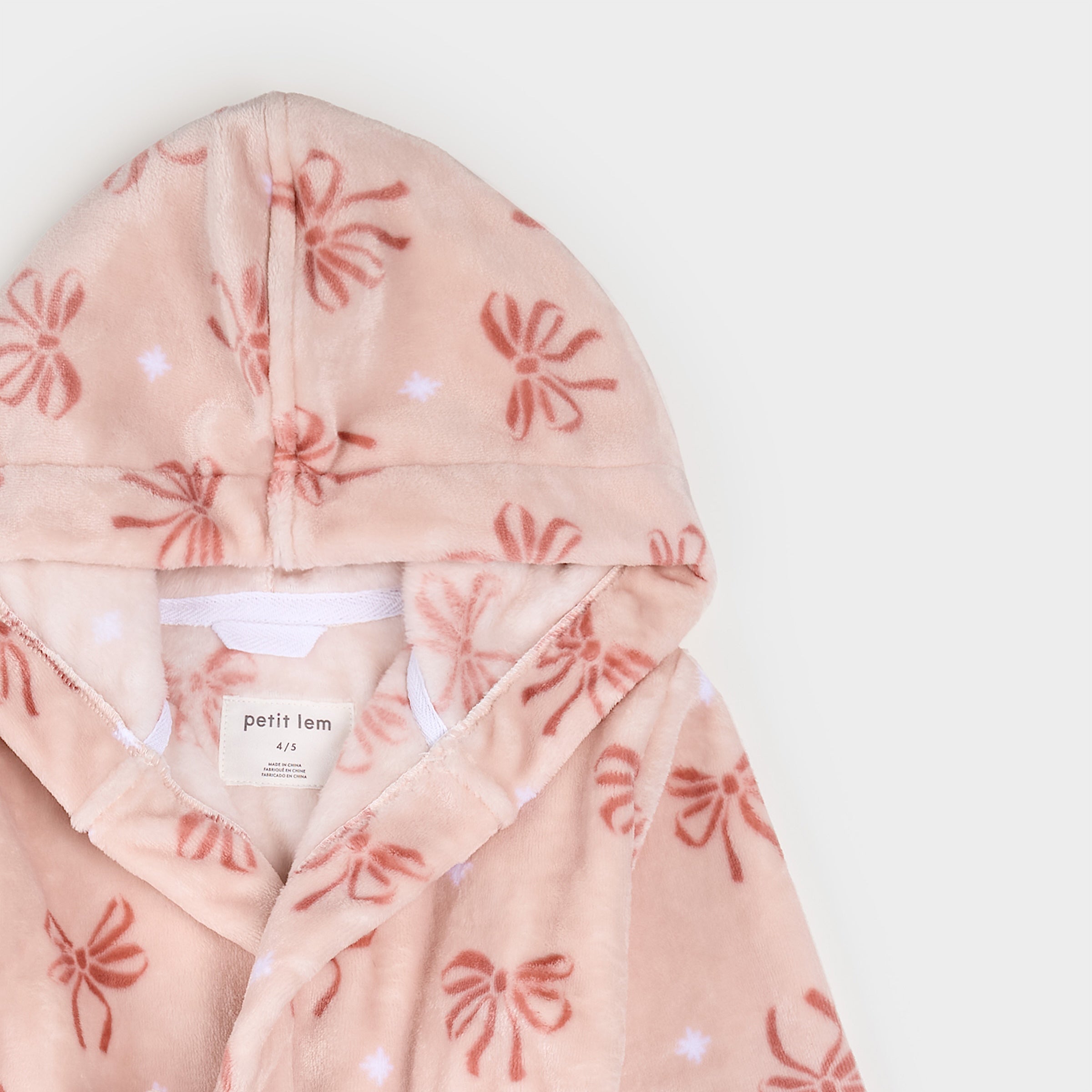 Ribbon Misty Pink Plush Robe