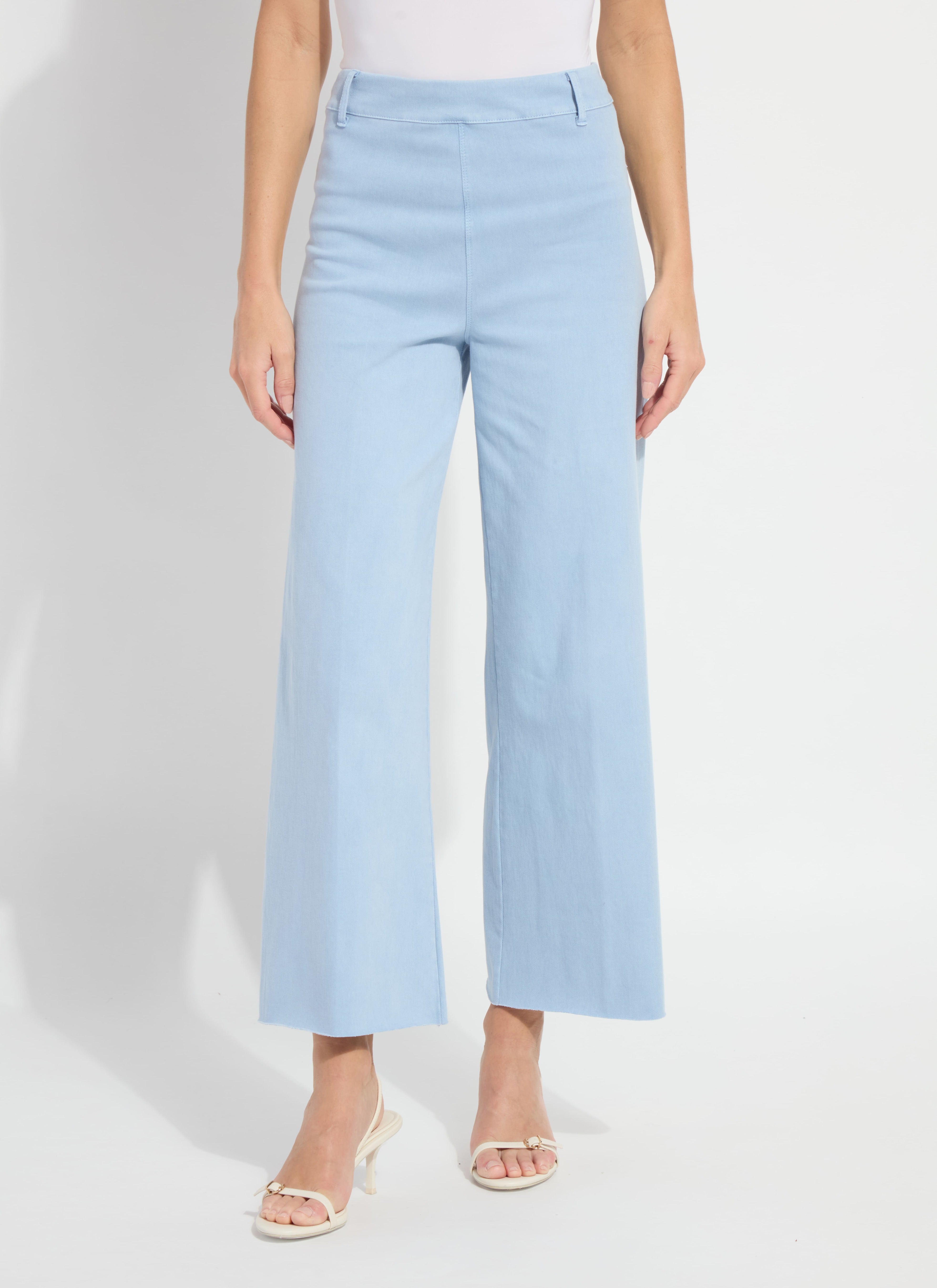 Erin Hi Waist Wide Leg Denim (28" Inseam) - Antique Wash Smoked Olive