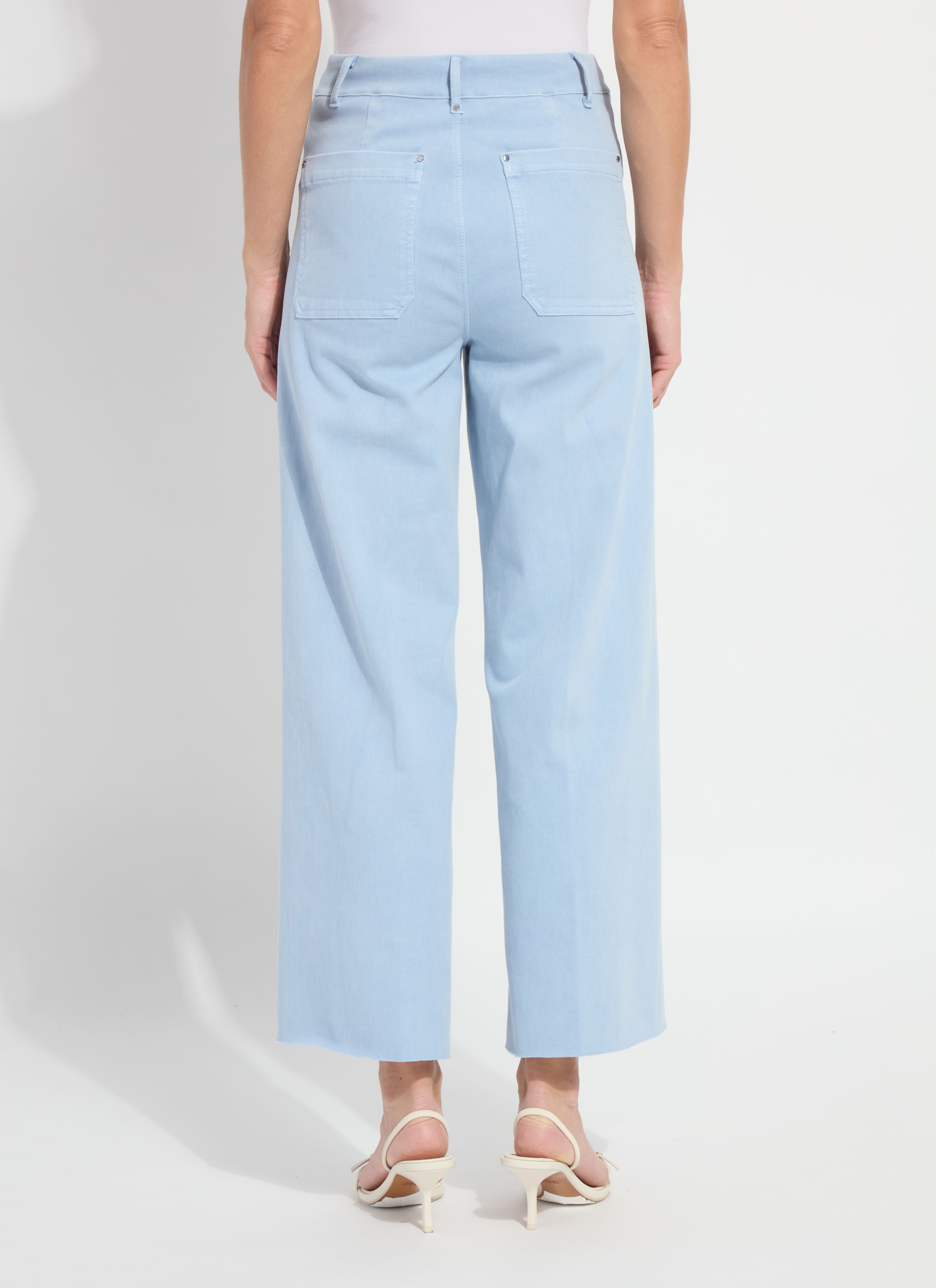 Erin Hi Waist Wide Leg Denim (28" Inseam) - Antique Wash Smoked Olive
