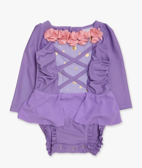 Amethyst Princess Dress-Up Long Sleeve One Piece Swimsuit