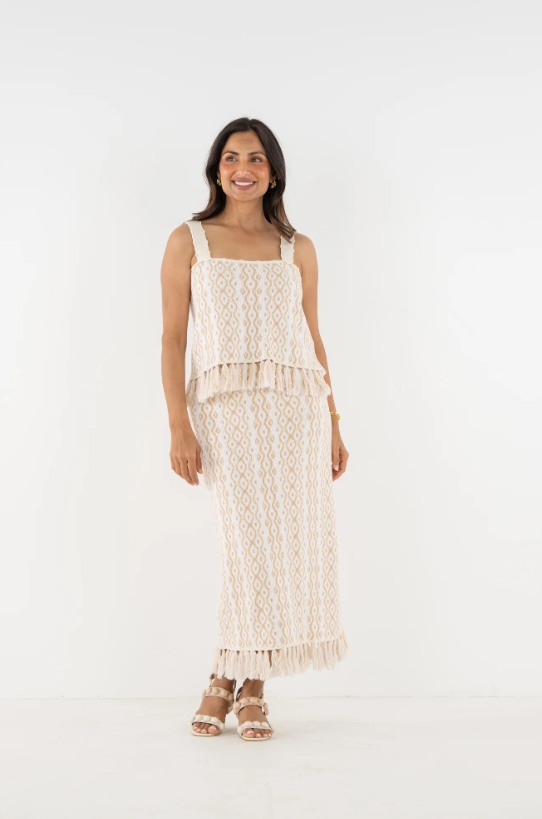 Capri Knit Set (Blanc Petals)