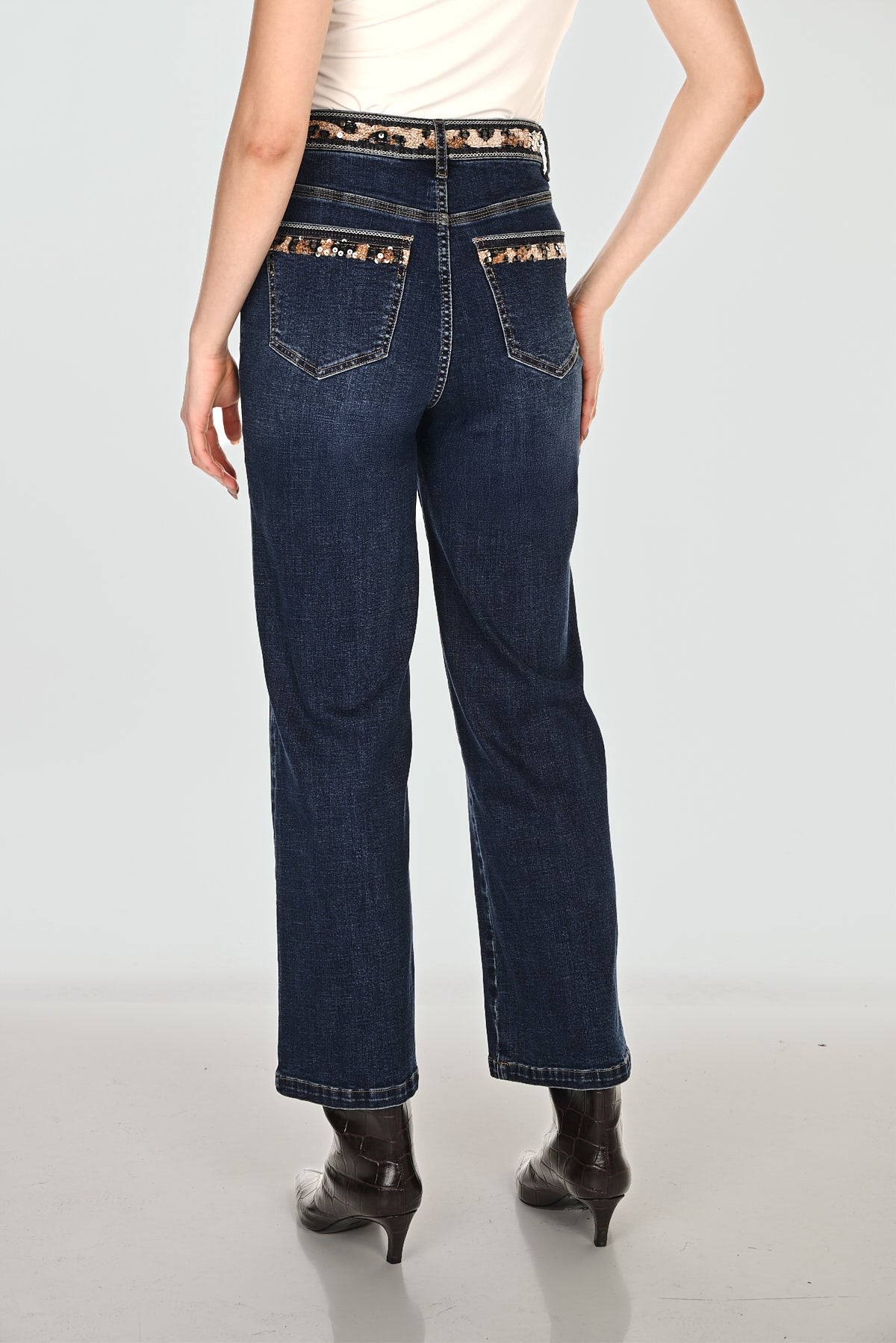 Cheetah Trim Jeans