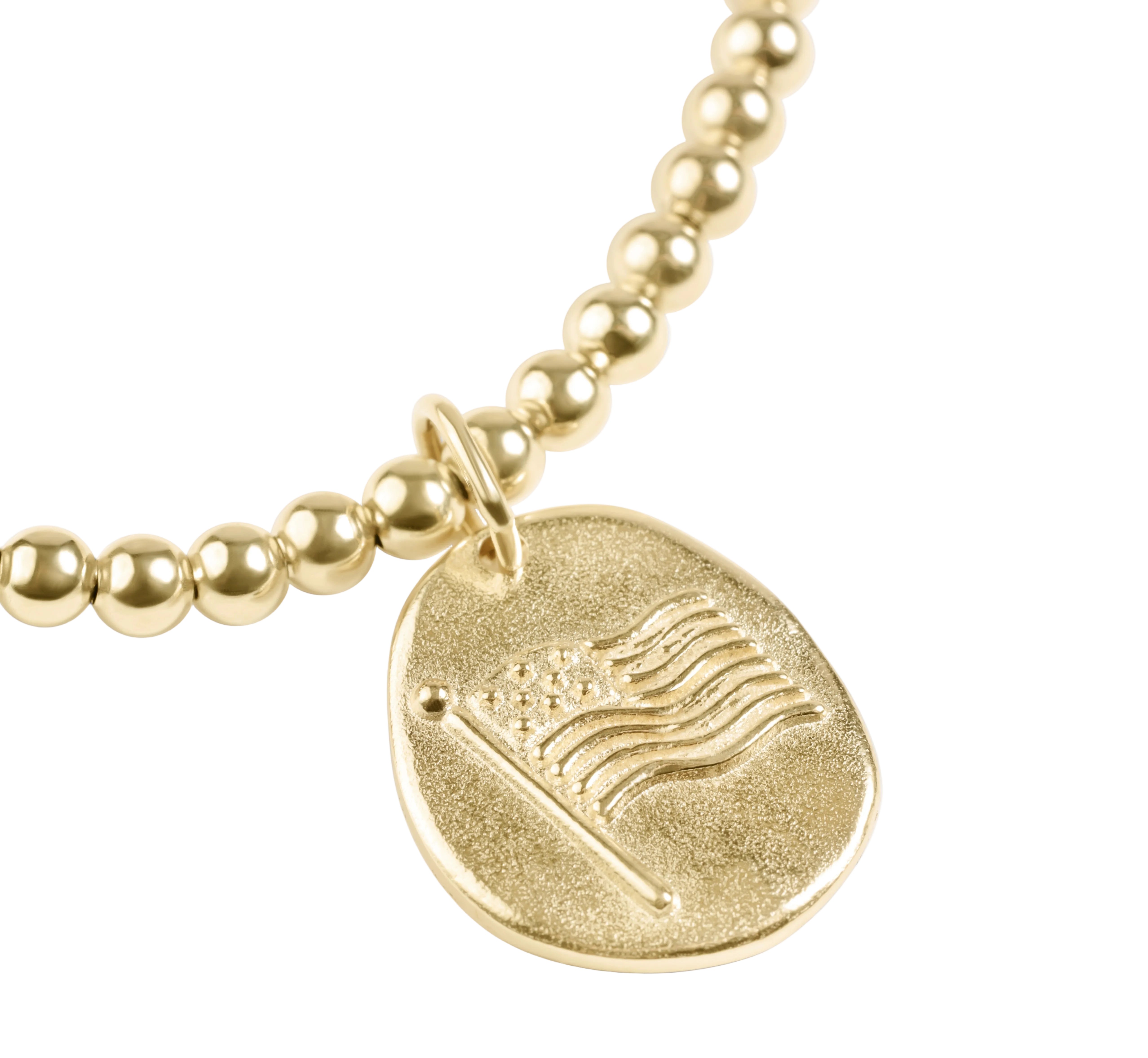 Classic Gold 3mm Bracelet -Inspire America Gold Disc