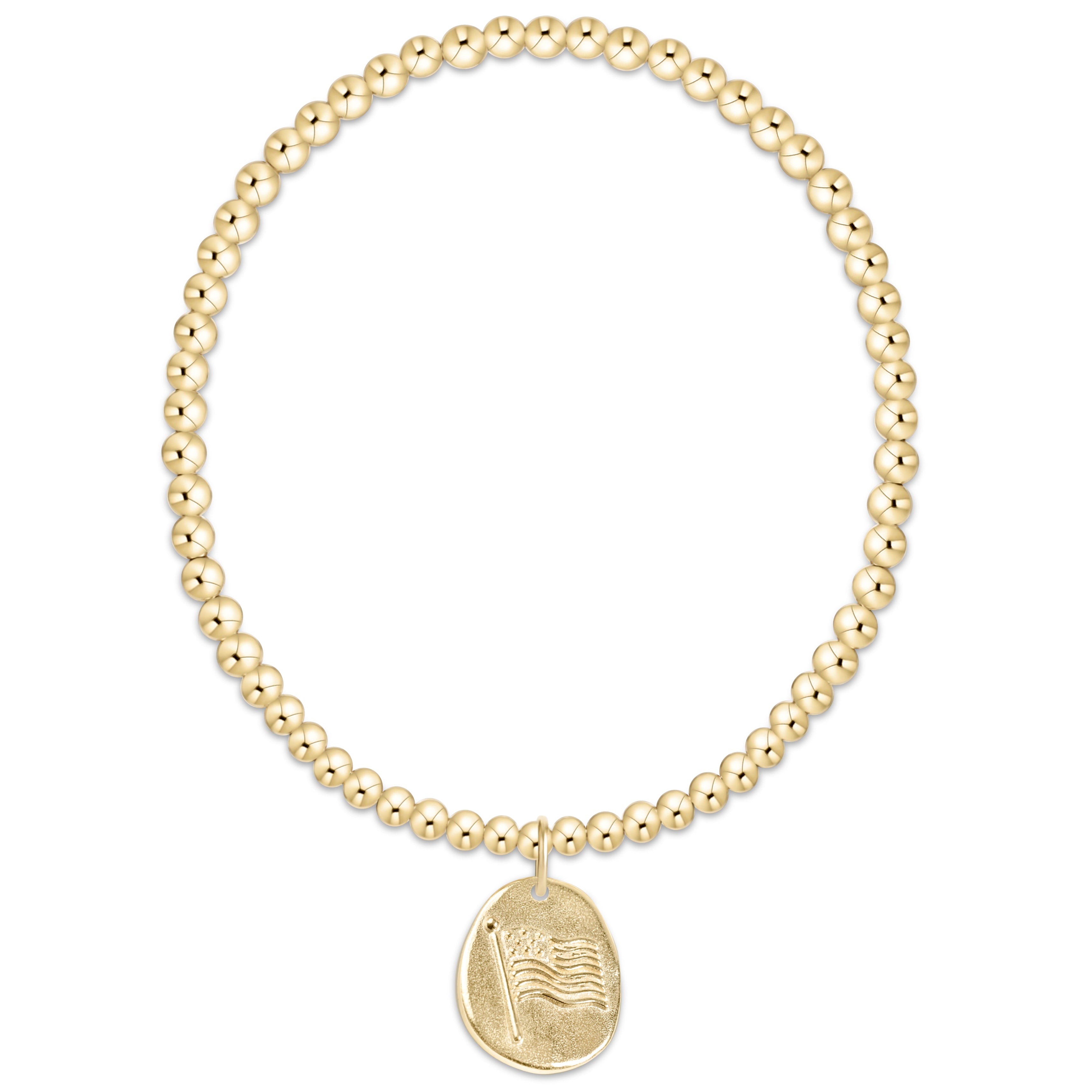 Classic Gold 3mm Bracelet -Inspire America Gold Disc