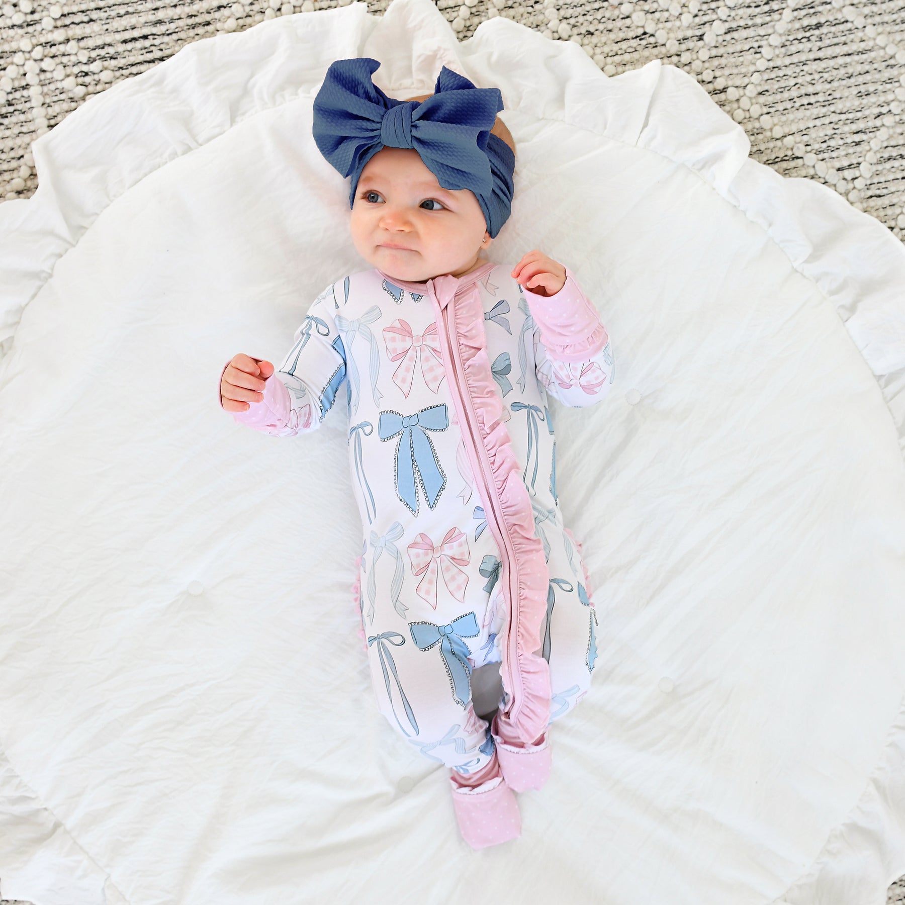 Samantha Bows Ruffle Zip