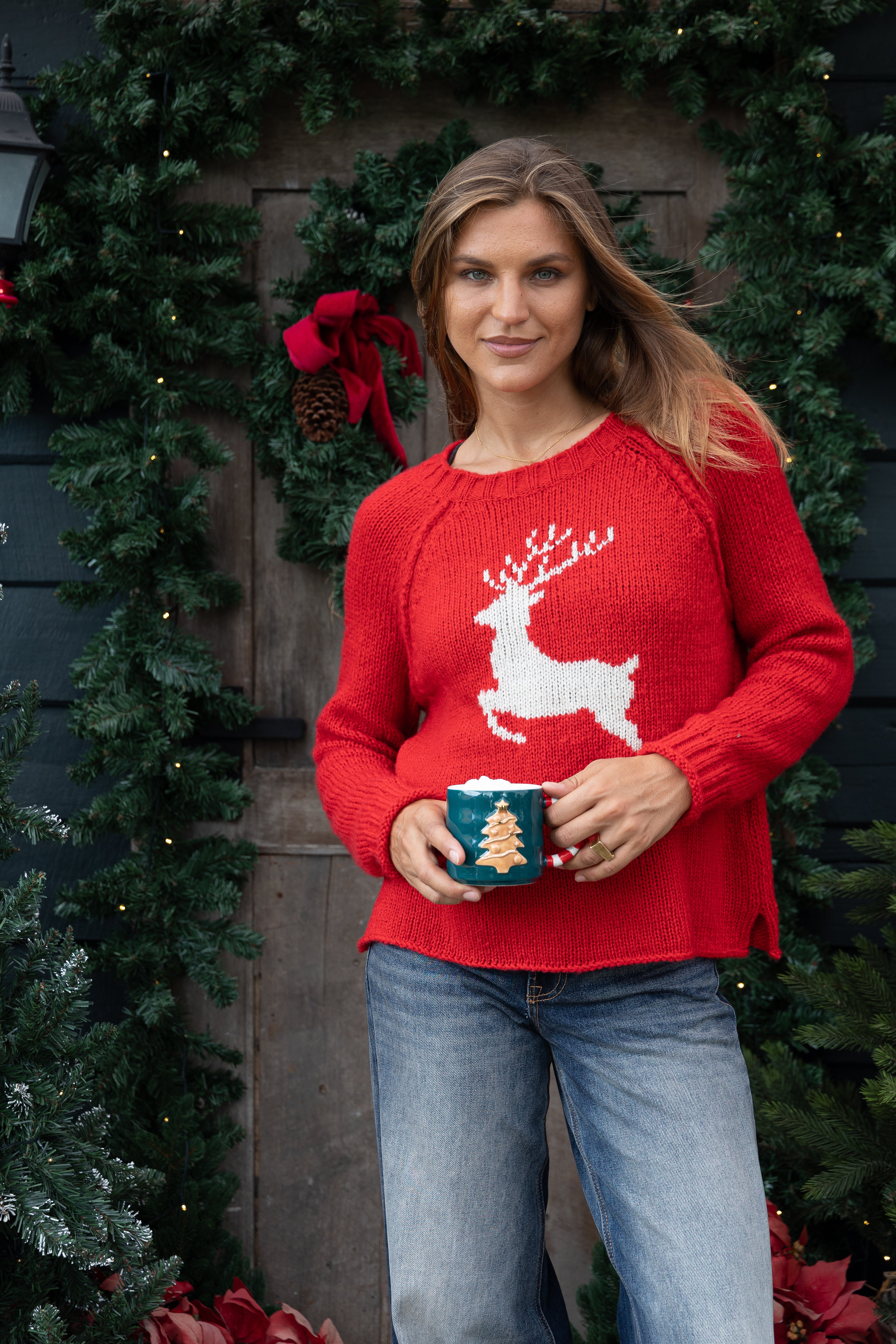 Reindeer Raglan Crew Chunky