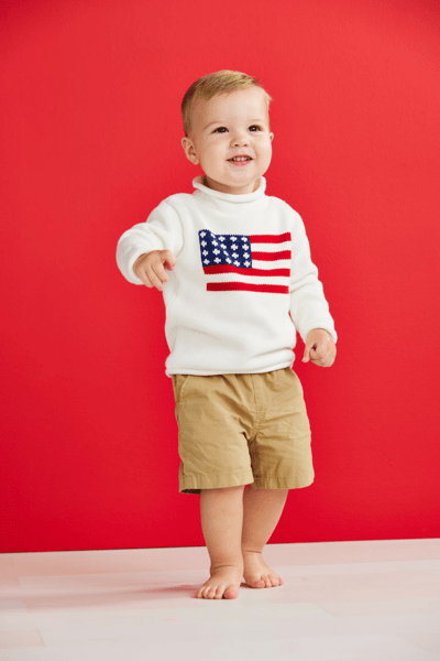 Flag Rollneck Toddler Sweater