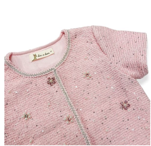 Floral Embellish Tweed Suit Outfit