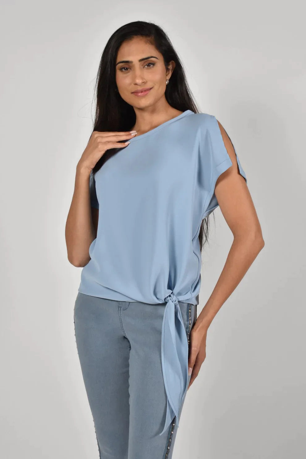 Tie-Front Woven Top