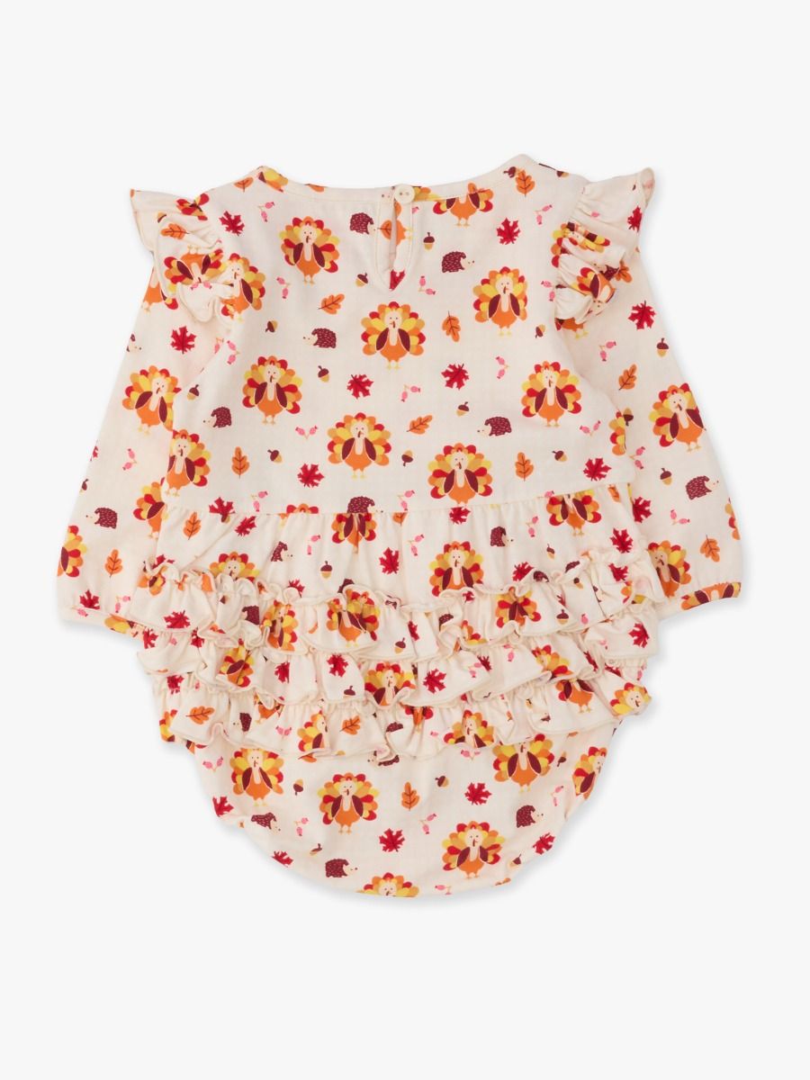 Gobble Gobble Long Sleeve Flutter Bubble Romper