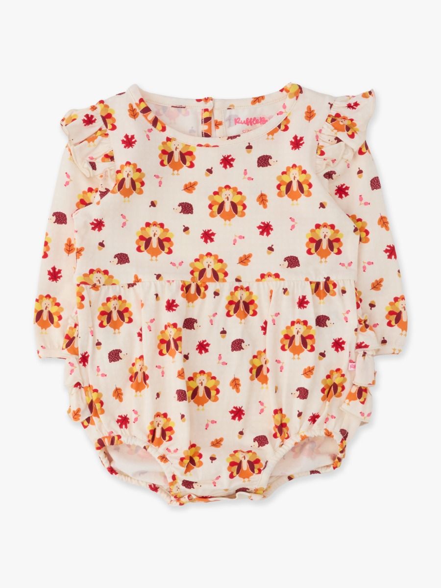 Gobble Gobble Long Sleeve Flutter Bubble Romper