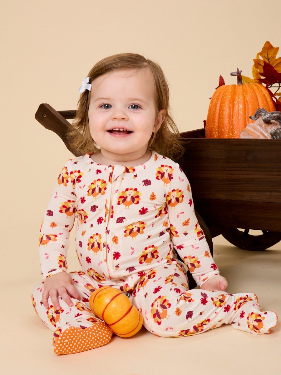 Gobble Gobble Footie Pajama, Bamboo Viscose