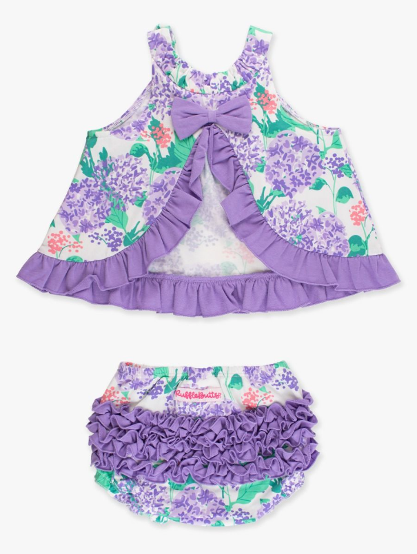 Purple Hydrangea Garden Swing Top & Bloomer Set