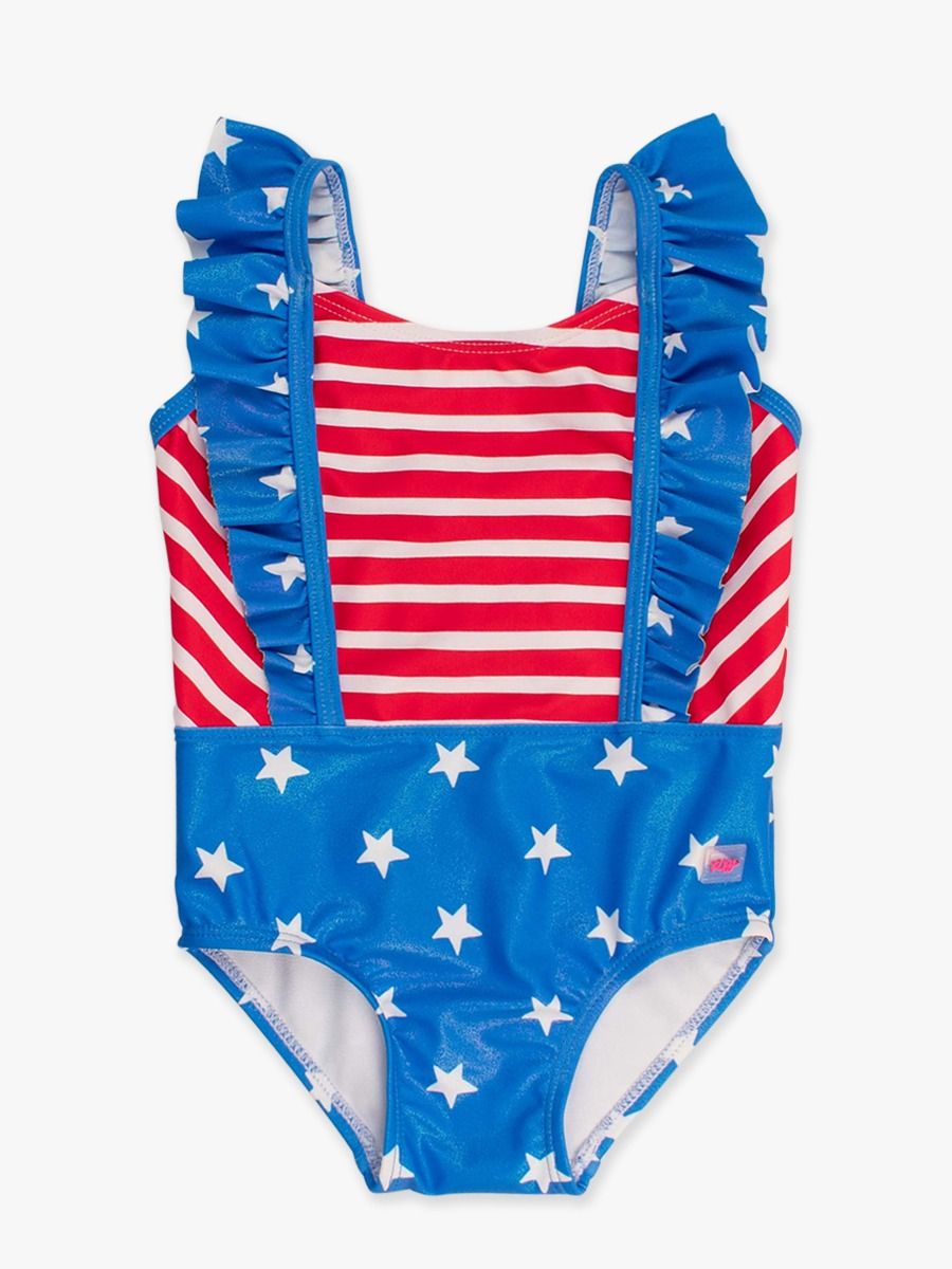 Shimmer Stars & Stripes Pinafore One Piece Swimsuit