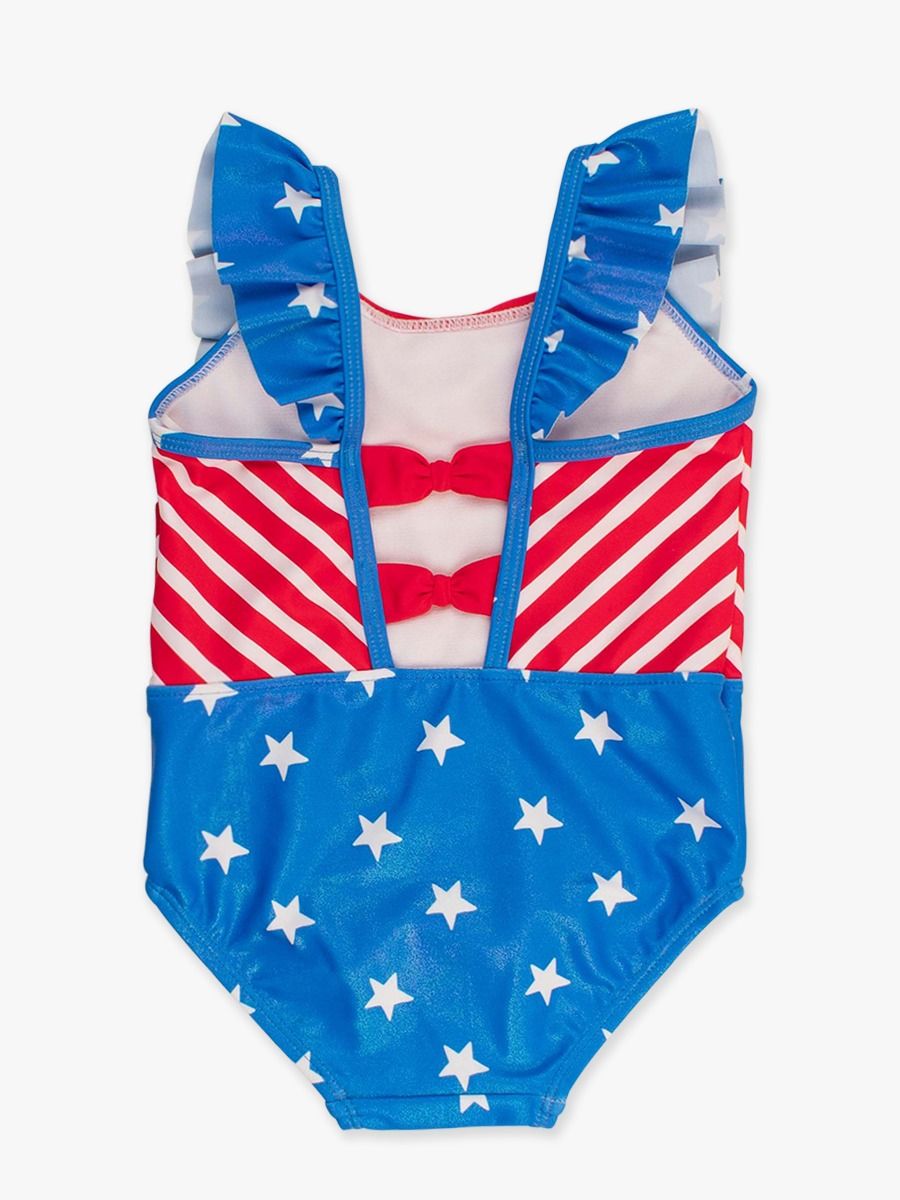 Shimmer Stars & Stripes Pinafore One Piece Swimsuit