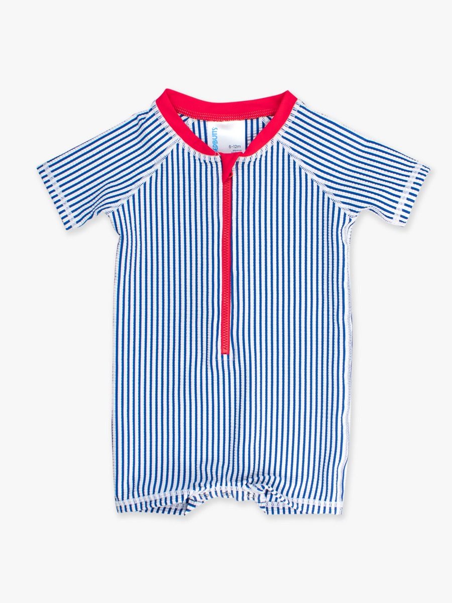 Seersucker Short Sleeve One Piece Rash Guard