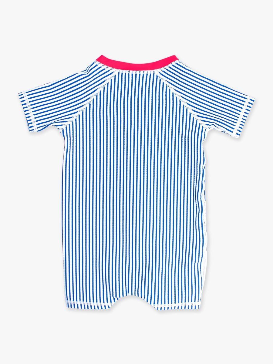 Seersucker Short Sleeve One Piece Rash Guard