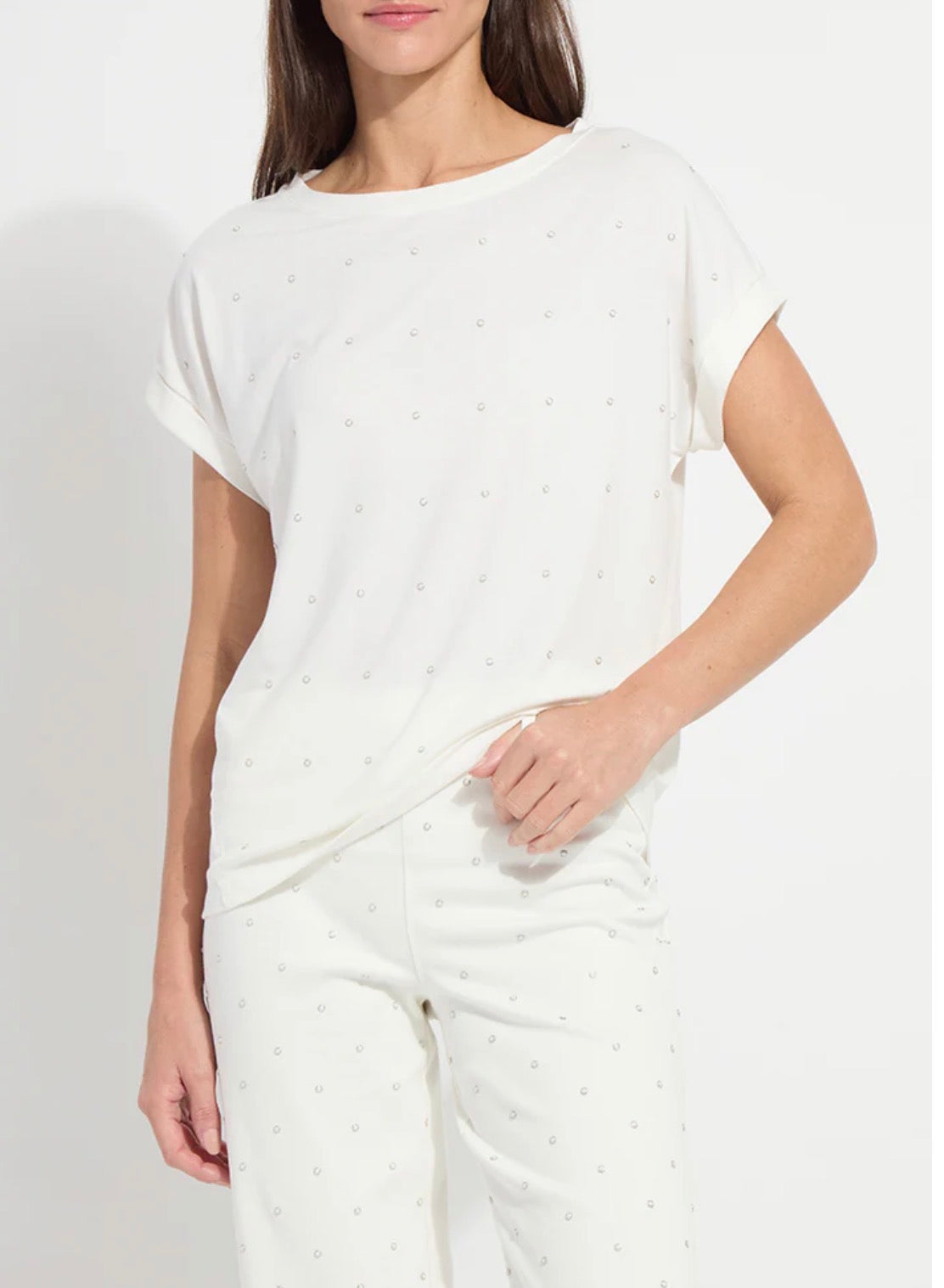 Nisha Metal Heatset Pearl Top