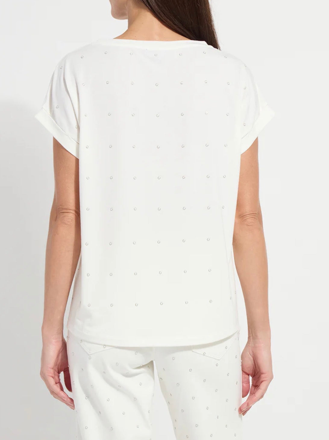 Nisha Metal Heatset Pearl Top