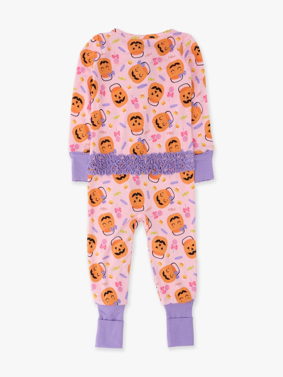 Pumpkin Boo Crew Convertible Ruffle One Piece Pajama