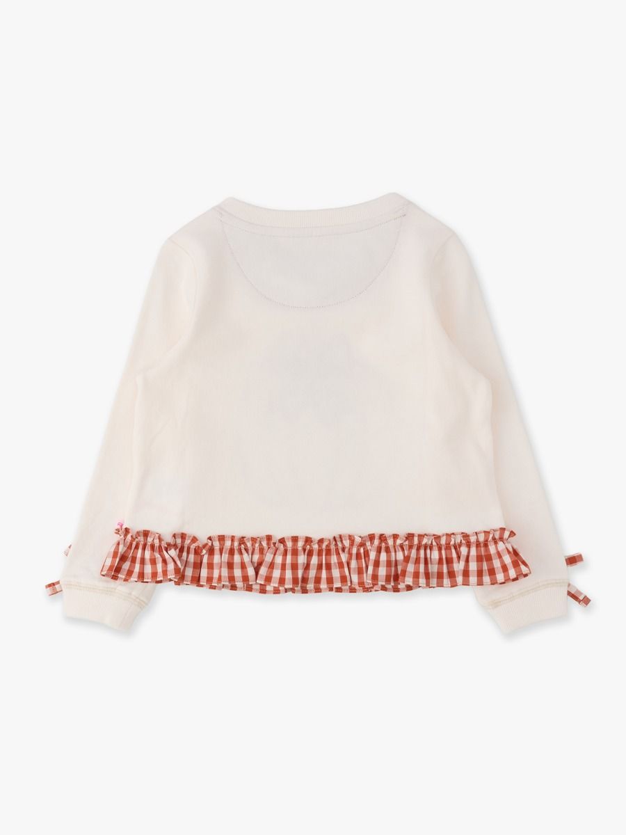 Pumpkin Bow Ivory Applique Ruffle Bow Sweatshirt