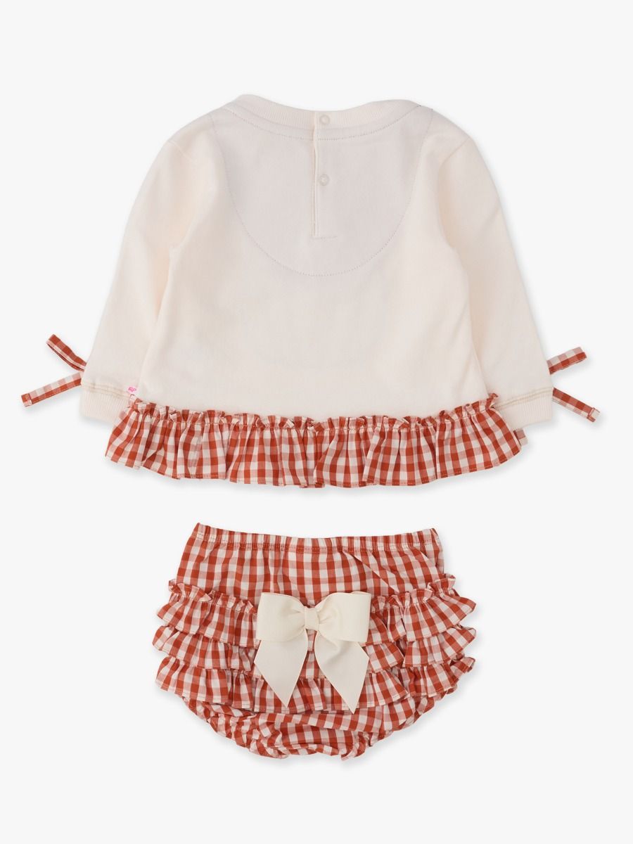 Pumpkin Bow Ivory Swing Top & Bloomer Set