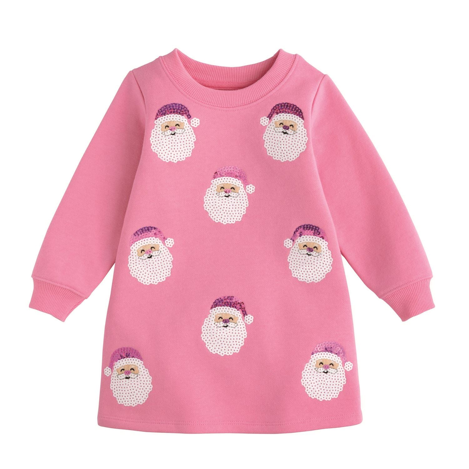 Sequin Santa Sweatshirt Dress