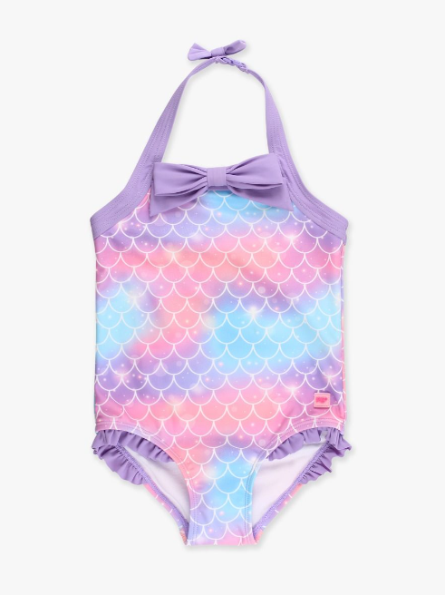 Shimmer Mermaid Tail Halter One Piece Swimsuit