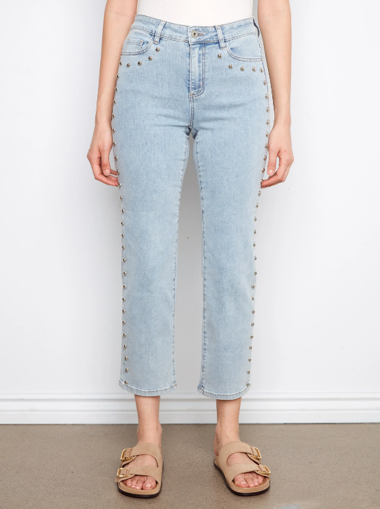 Studded Straight Leg Jeans