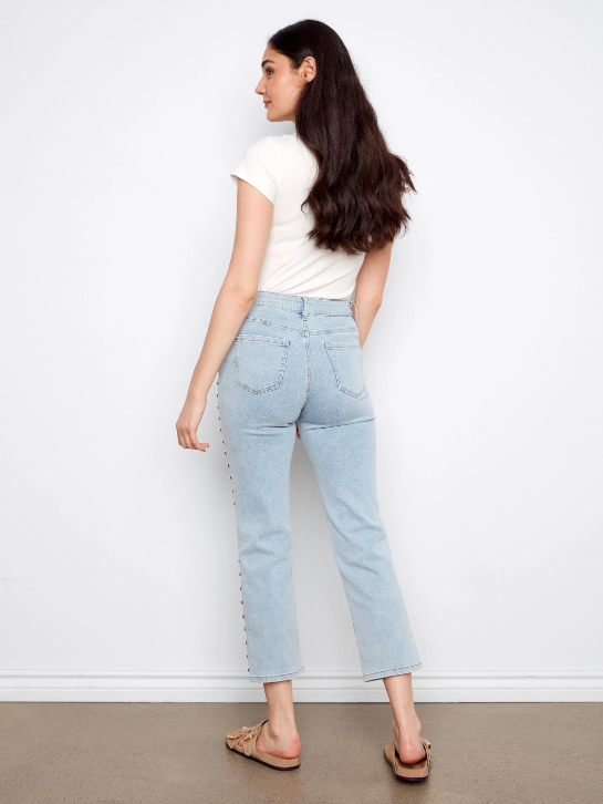 Studded Straight Leg Jeans