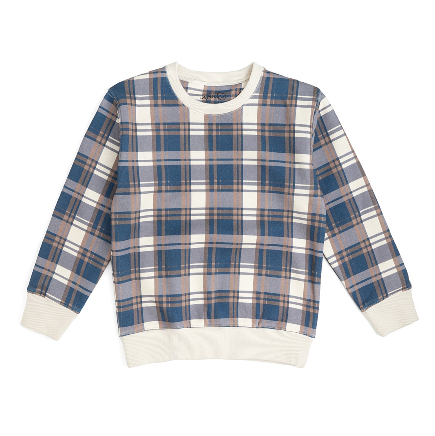 Navy Plaid Jogger Set