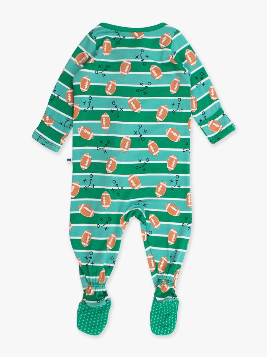 Tackles & Touchdowns One-Piece Footie Pajamas