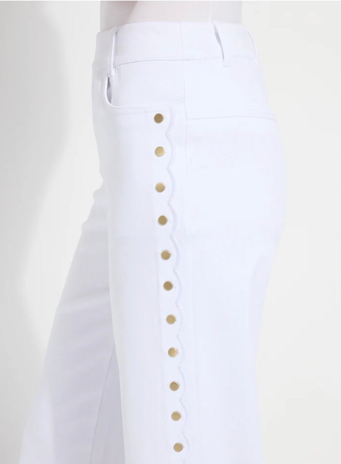 Willa Scallop Studded Crop Denim (25" Inseam)