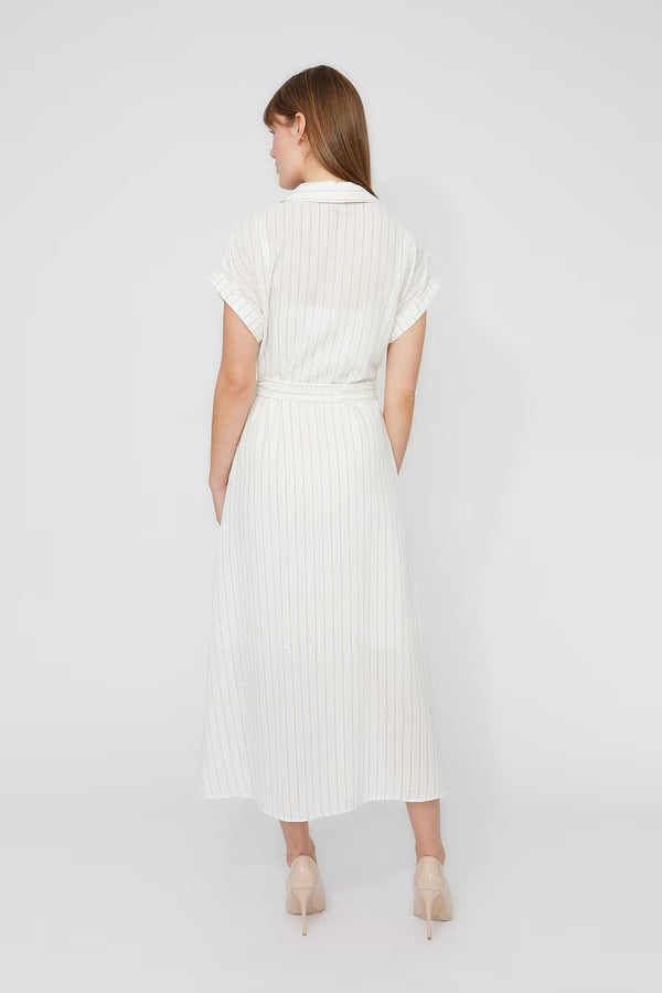 Striped Casual Shirt Dress
