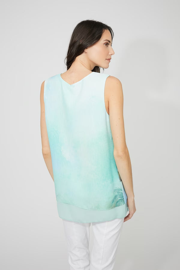 Palm Print Flowy Tank