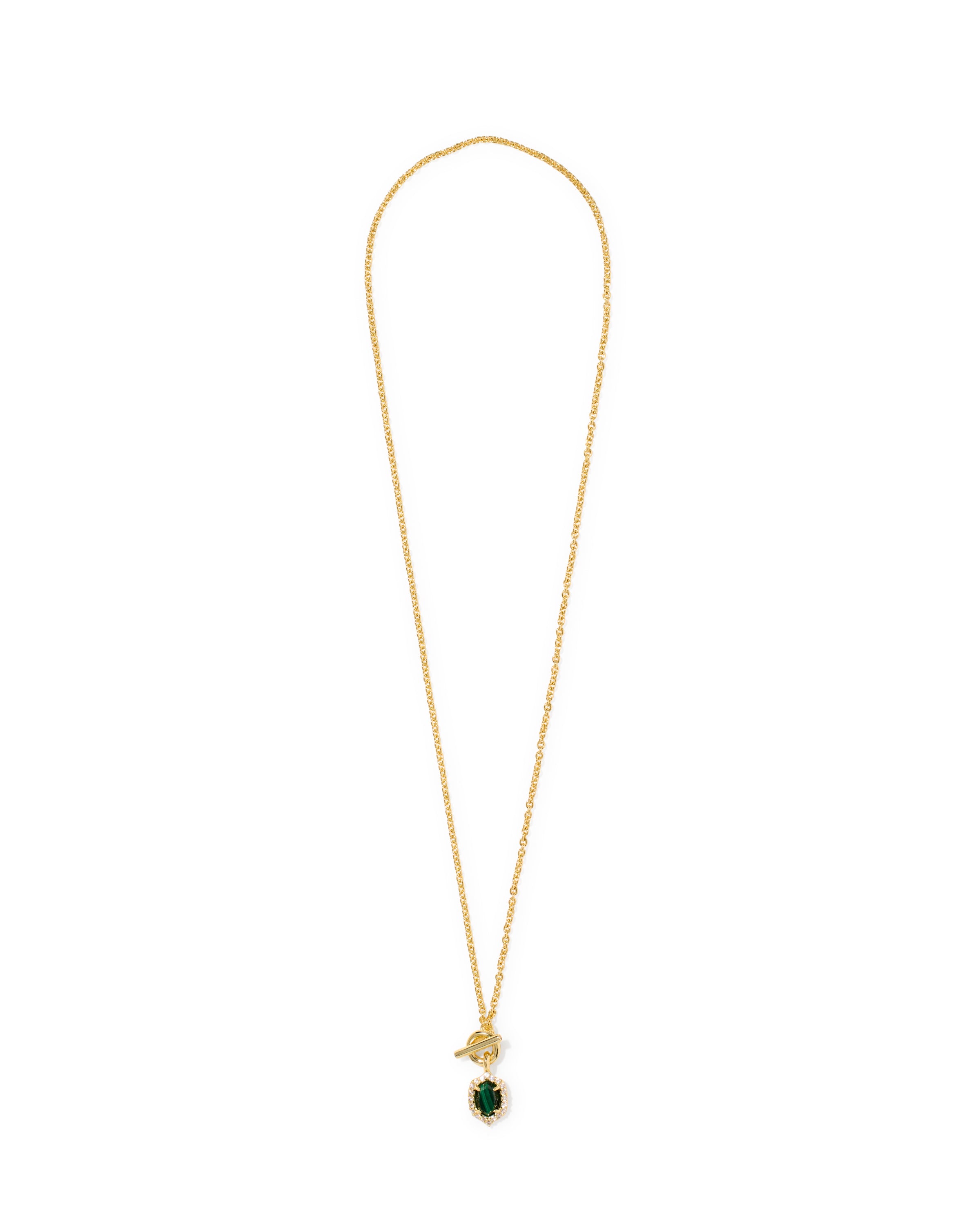 Daphne Crystal Frame Gold Toggle Necklace