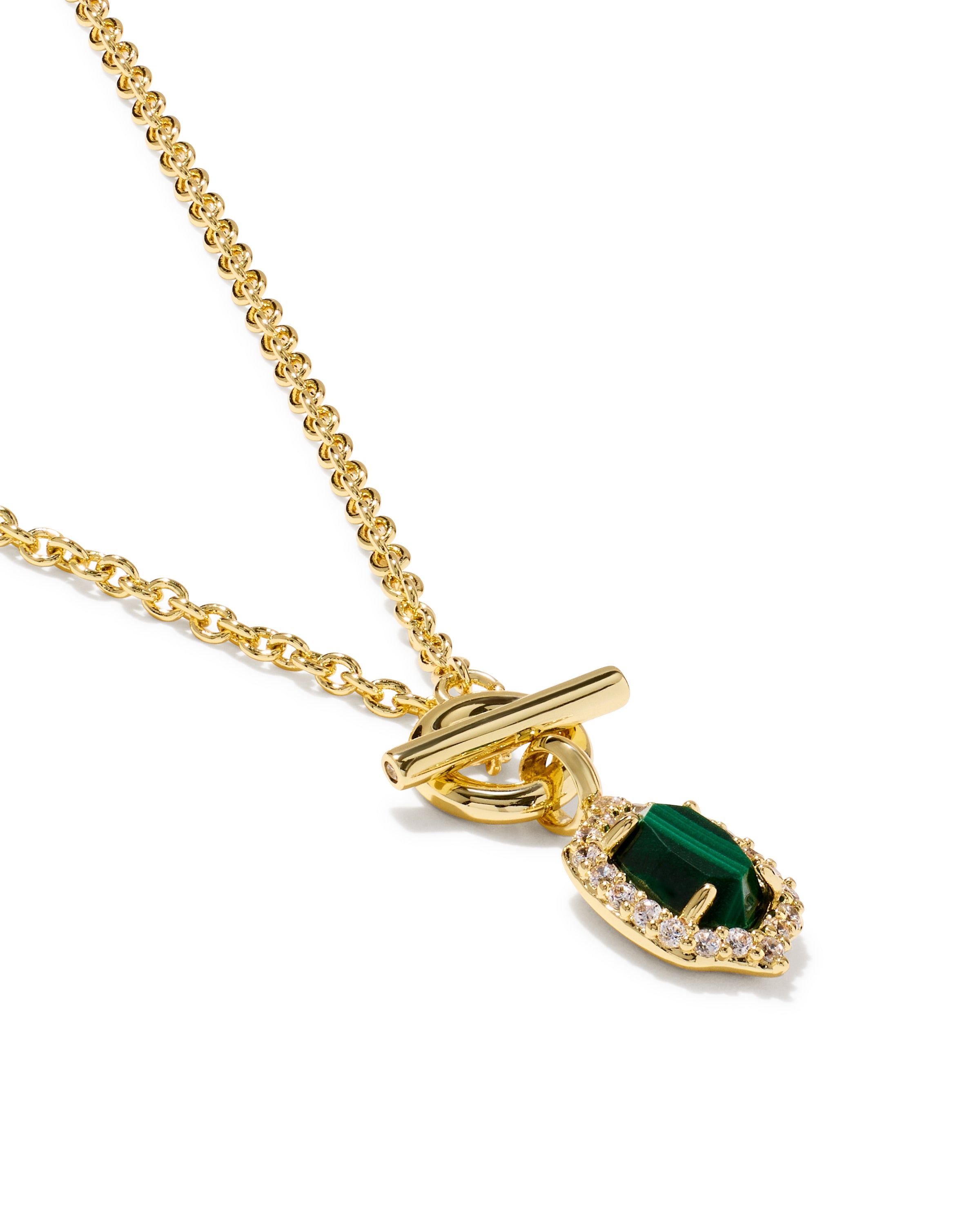 Daphne Crystal Frame Gold Toggle Necklace
