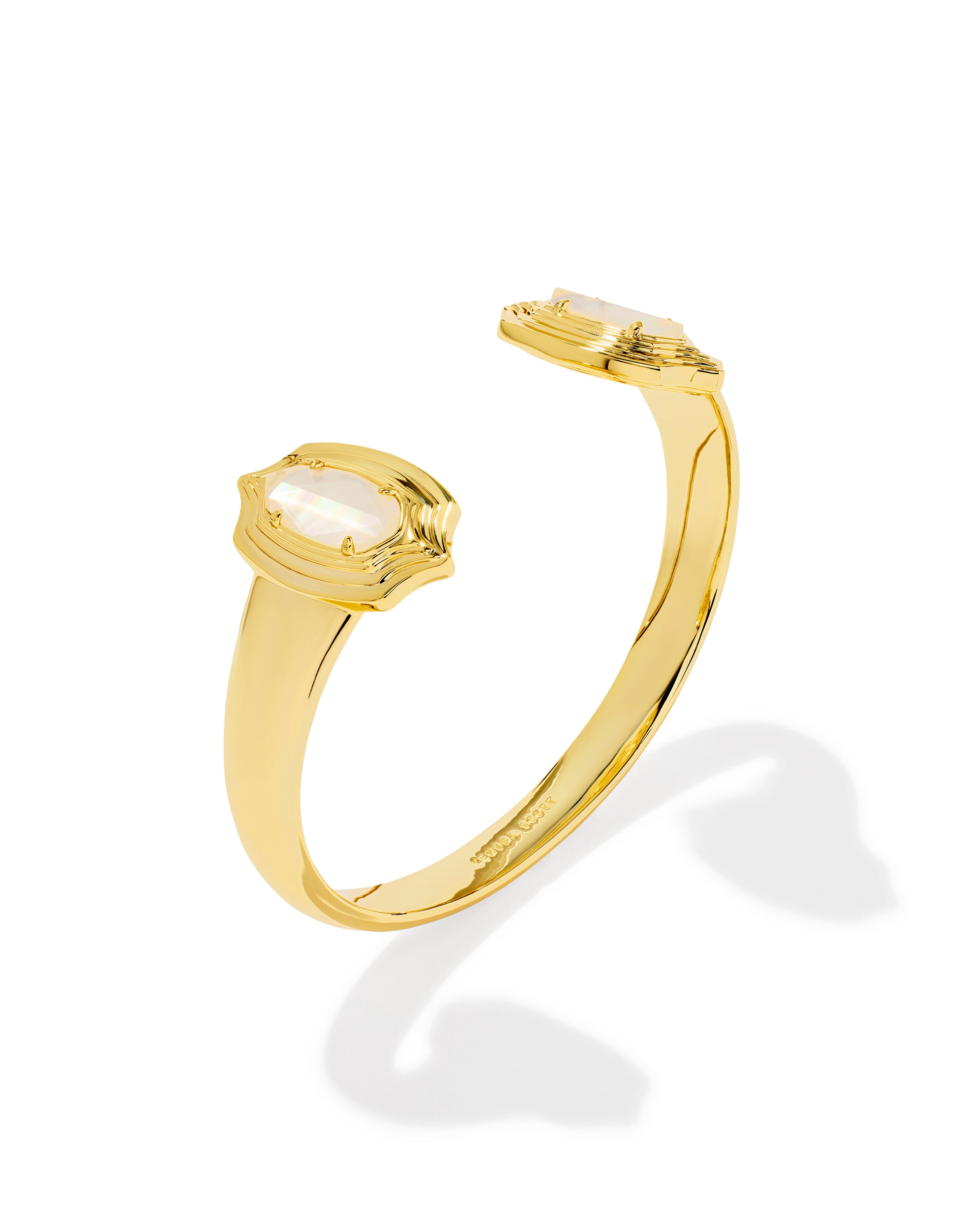 Elton Stepped Frame Gold Cuff Bracelet